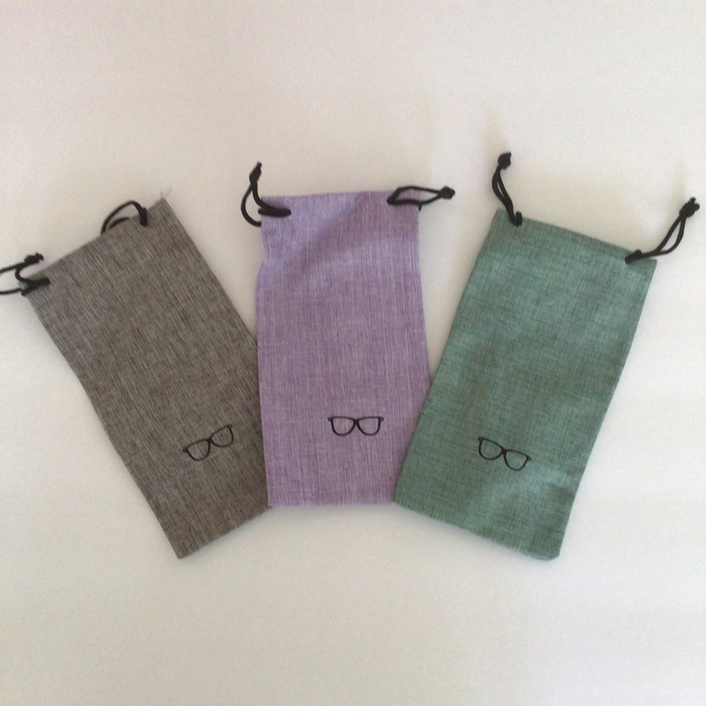 BUNDLE OF EYEGLASS LINEN FABRIC POUCHES. NWOT